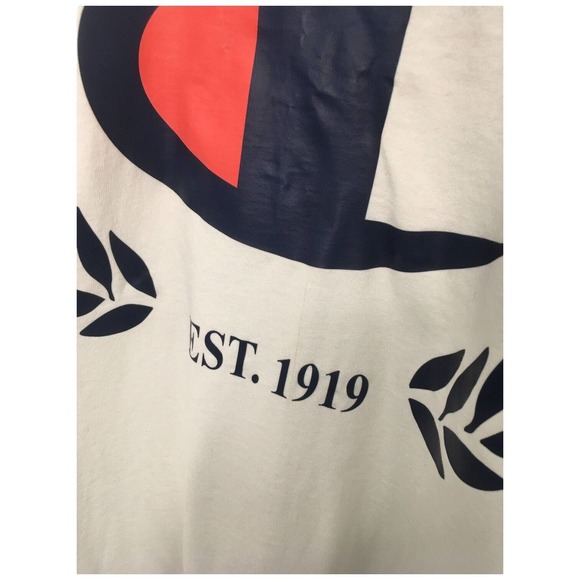 Champion Mens Small Heritage Logo Cotton Shirt Round Neck Long Sleeves White - Picture 4 of 12